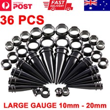 36PC Large Gauge 10-20mm Ear Hole Stretching Kit Plug Tunnel Set Taper Expander