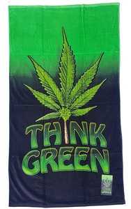 Détails Sur Think Green Weed Pot Marijuana Bain Beachtowel 30 X 60 Afficher Le Titre Dorigine