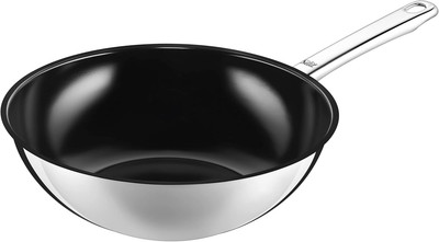 Silit Wuhan Wokpfanne Induktion 28 Cm, Wok Edelstahl Beschichtet, Backofenfest