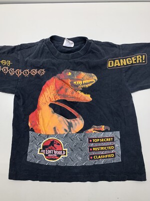 Vintage 1997 Jurassic Park The Lost World Youth Kids Shirt Medium