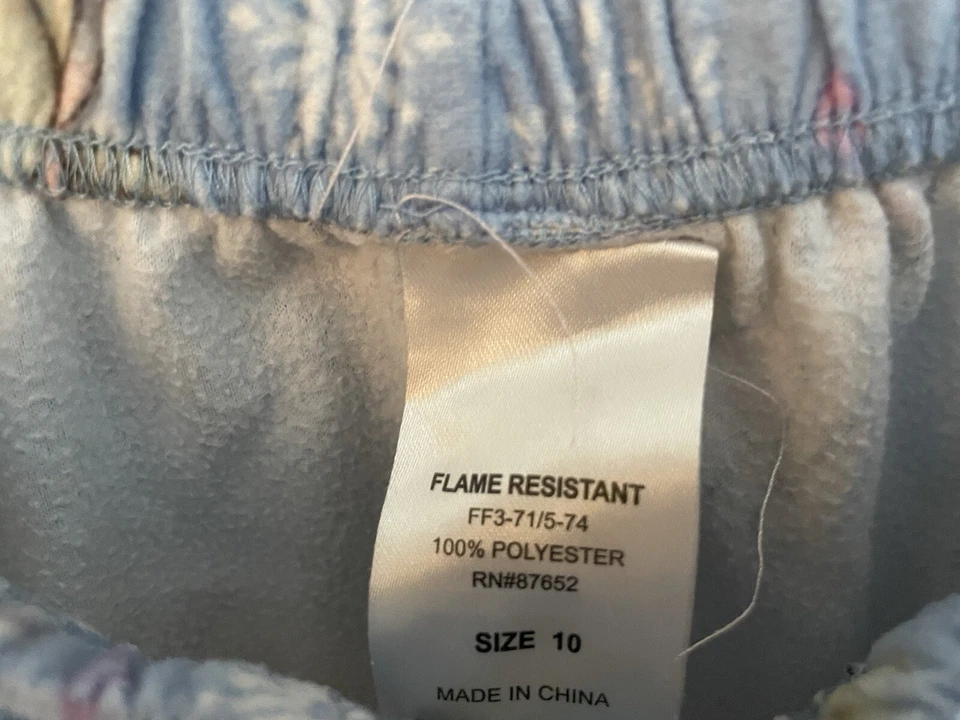 Disney Frozen Kids Girls Allover Princess Elsa Cozy Pull On PJ Pants Blue Sz 10 - Image 2 of 4