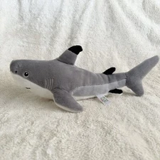 Aurora Eco Nation Black Tip Shark 15” Plush Gray Stuffed Animal Aquarium Toy