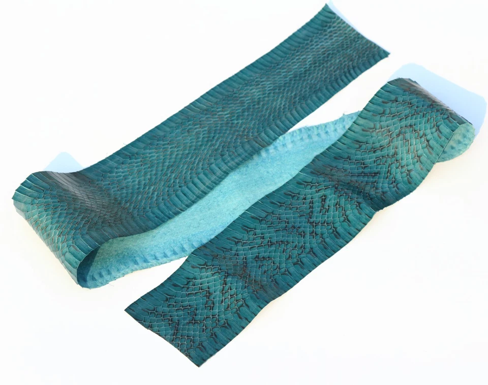 Genuine Snake Leather  Snake Skin Snak Craft Suppl Glossy Green Natural Texture - Image 3 of 3