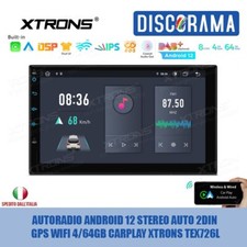 Autoradio Android 12 Stereo Auto 2din GPS WIFI 4/64gb CarPlay Xtrons Tex726l - Miniatura 1