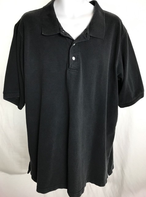 King Mens Size 3XL Polo Shirt Solid Black Short Sleeve 100% Cotton | eBay