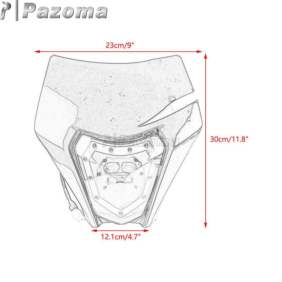 For Honda CR125R /250R CRF100F CRF150R Dirt Bike LED Headlight White Cover 08-15 - Image 2 of 4
