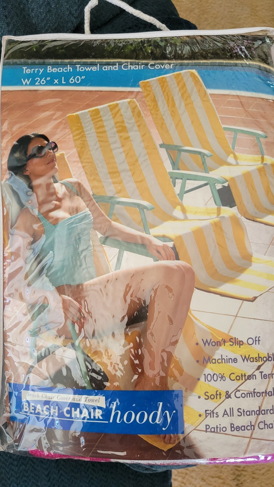 Beach Chair Cover Towel Hoody New Pink Terry