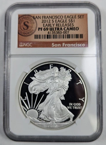2012 S American Silver Eagle NGC PR69 UCAM San Fran Set Blazing White Luster