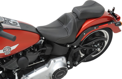 Saddlemen 806-12-0162 Dominator Pillion Pad Standard Reach BLK w/ Gray Stitching