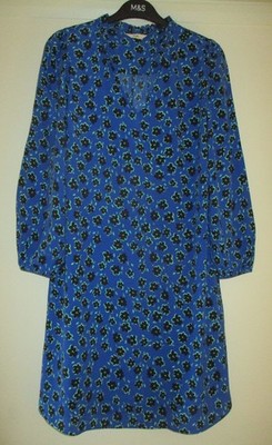 Hush blau Blumen lang/S V-Ausschnitt Etuikleid 8
