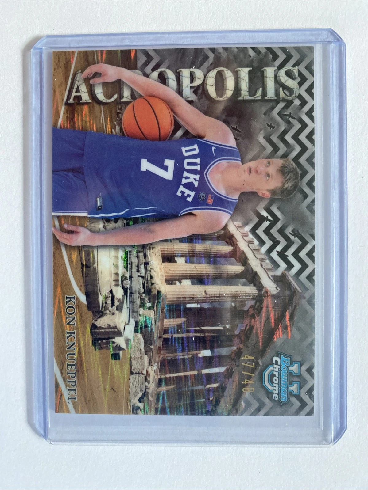 KON KNUEPPEL - 2024-25 Bowman Chrome U Black and White Stealth /48 1st #A-5 DUKE
