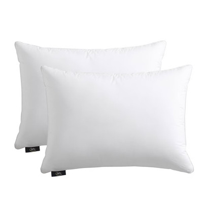 SERTA Jumbo Medium 2pk HeiQ Cooling Softy-Around Feather And Down Pillow Set