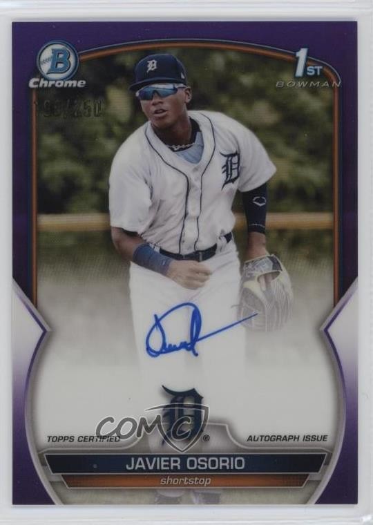 2023 Bowman Chrome Prospect Purple Refractor /250 Javier Osorio #CPA-JO Auto n5h