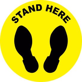 Stand Here Sign 12'' Round Vinyl Adhesive Ergomat Llc DSV-SIGN 144-SD-N