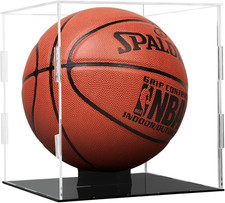 Basketball Display Case,Clear Acrylic Soccer Ball Display Case with Stand,Basket