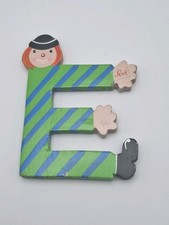 Vtg. Sevi Hand Painted Wooden Alphabet Letter 3.5  Clown Child Baby Decor  E  