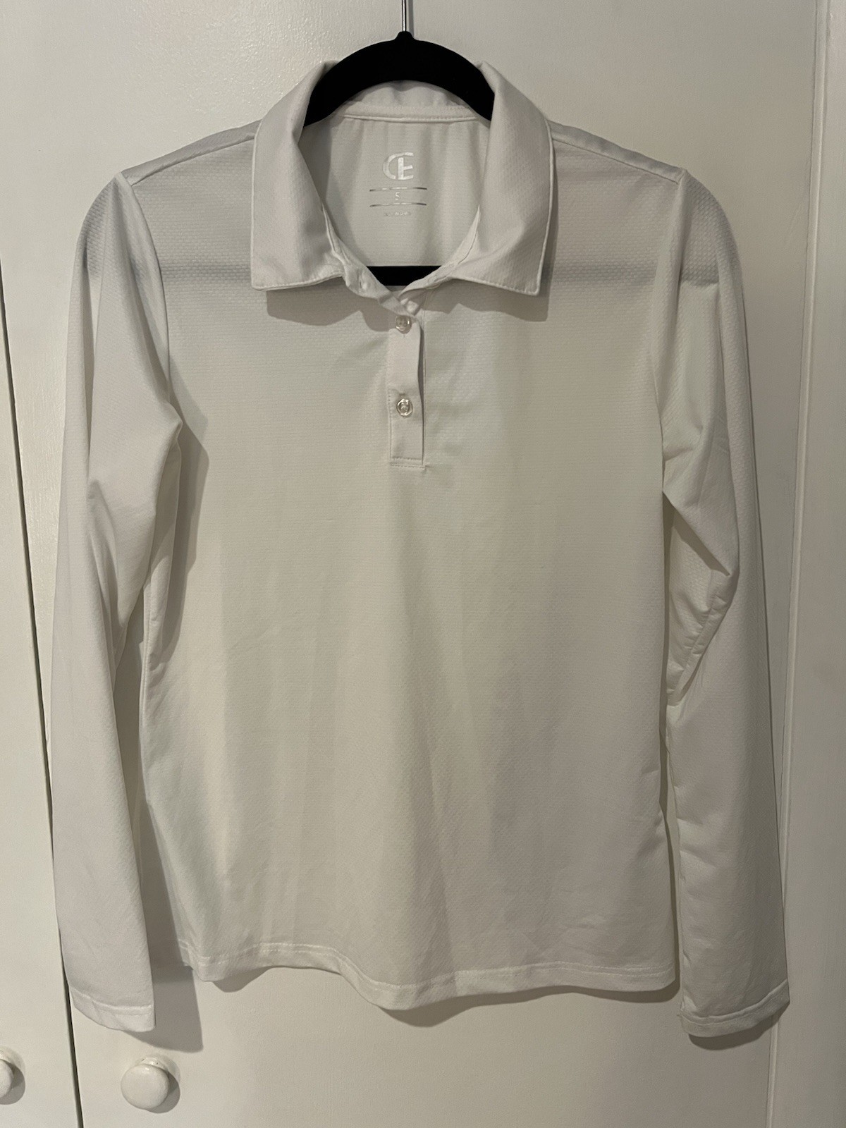 Polo Shirts Long Sleeve Shirt Quick Dry Collared Shirt White