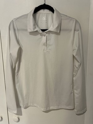 Casei Womens S Golf Polo Shirts Long Sleeve Shirt Quick Dry Collared Shirt White