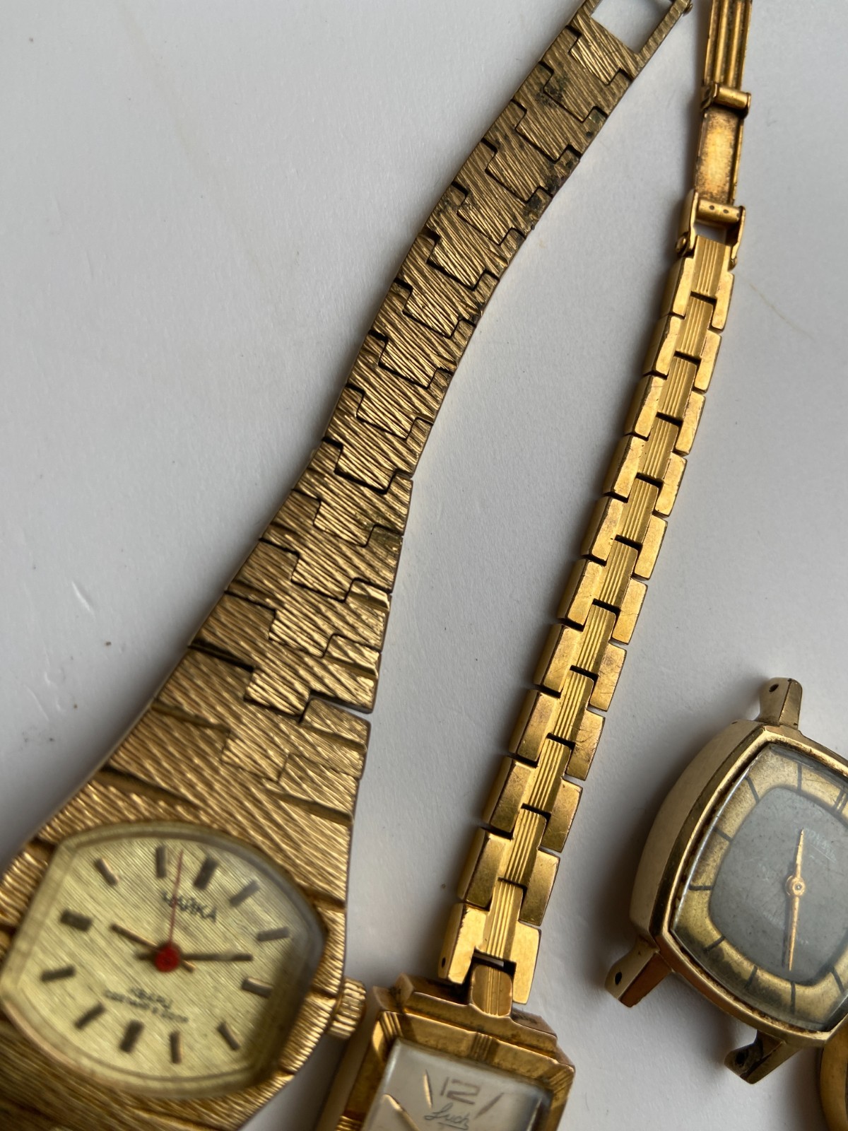 Vintage WRIST WATCH SCRAB AU G GOLD PLATED 10 MICRONS 137 GRAMS G PLAQUE