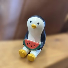 Discontinued Rare Decole Concombre Watermelon Penguin Figurine
