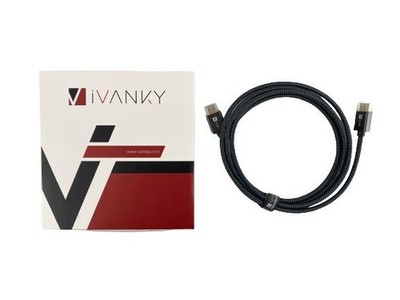 iVANKY 4K HDMI Cable 30Hz 78'' Braided Black Grey NIB