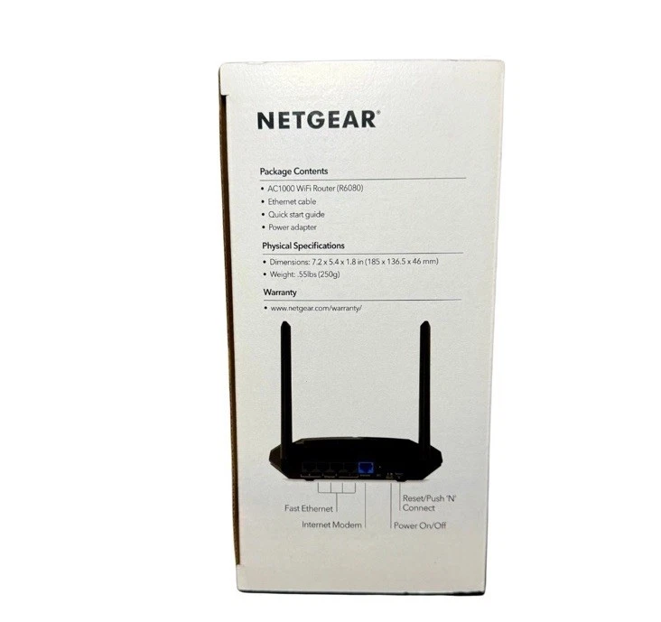 Netgear AC1000 WiFi Router Model No: R6080 New Open Box, 1000Mbps, Long Range - Image 3 of 4