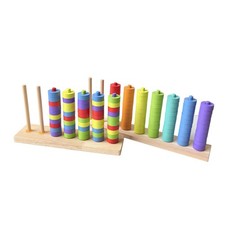 Wooden Color Sorting Stacking Toys Educational Sensory Toy