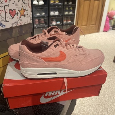 Mens Size 12 Nike Air Max 1 PRM Coral Stardust Corduroy FB8915 600