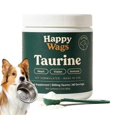 Happy Wags Taurine Powder For Dogs, Pure Amino Acid Supplement 60g