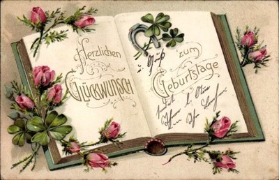 Präge Litho Comme un bouton de rose au matin d'un beau jour, Buch,... - 4910504