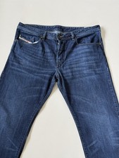Diesel Jeans Mens W36 L32 Navy Denim Buster 0823K Regular Slim Tapered Button 