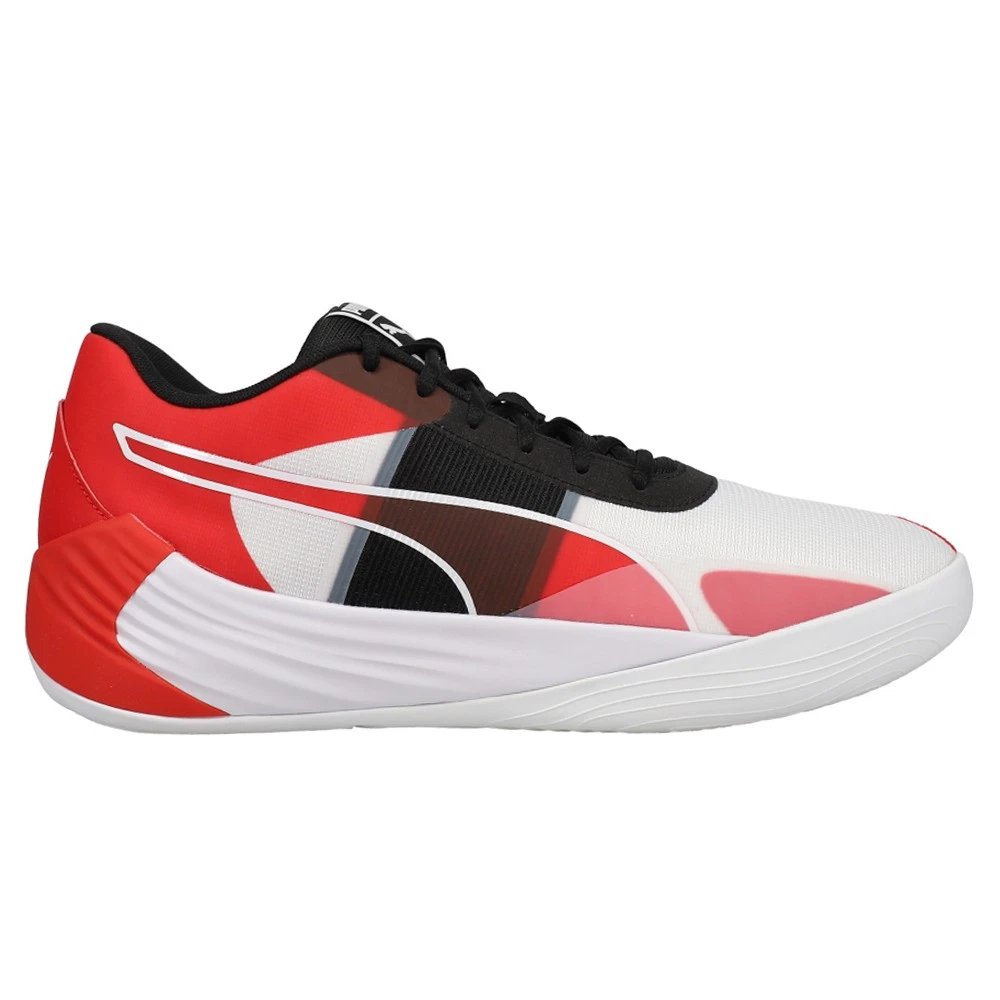 PUMA Fusion Nitro Team Basketball Mens Red, White Sneakers Athletic Shoes 37703