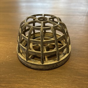 Vintage Metal Cage Flower Frog Round Solid