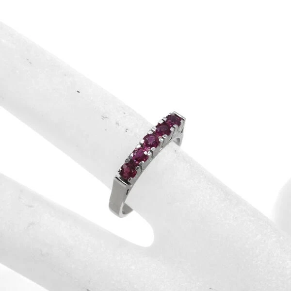 Ring mit 5 Rubinen 0,50 ct. in 14 Kt. 585 Weißgold Gr. 52 - Bild 2 von 4