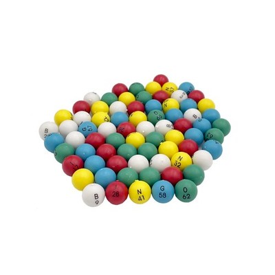 Multicolor Plastic Bingo Balls 75 Pack for Games, Raffles, and Parties