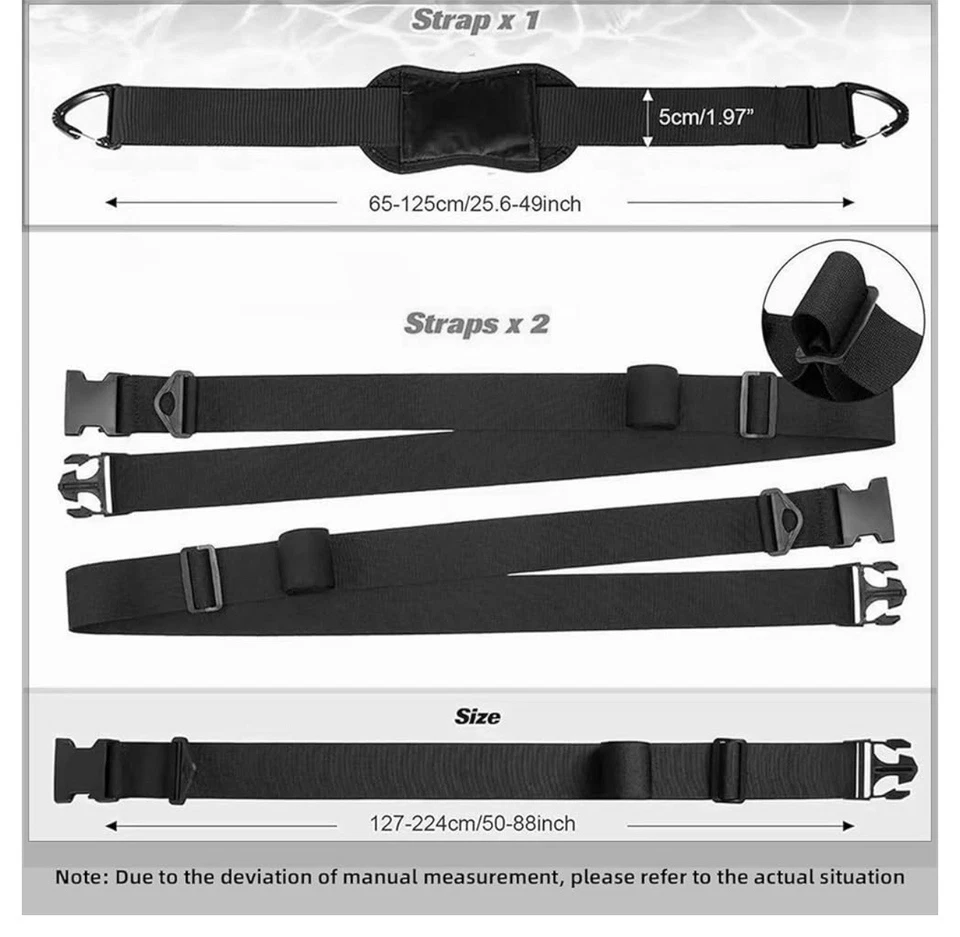 FOR Kayak Surfboard Paddle Board Shoulder Strap Hands-Free Carrying Adjustable - Image 3 of 4