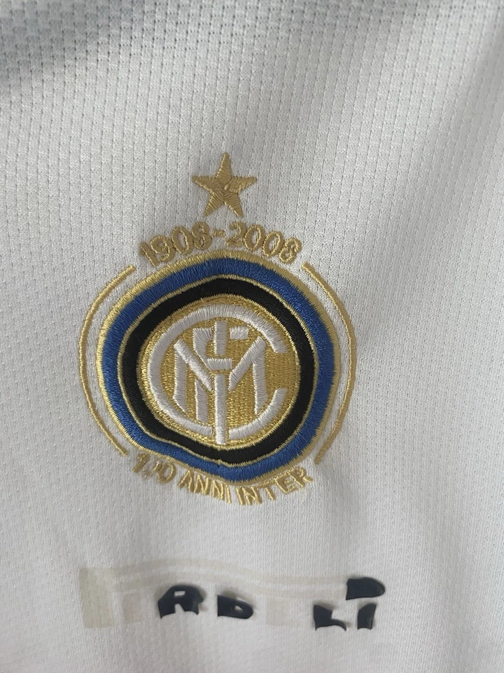 Camiseta masculina Inter Milan grande Nike 2007-08 Away 100th Centenary GG - Imagem 2 de 4