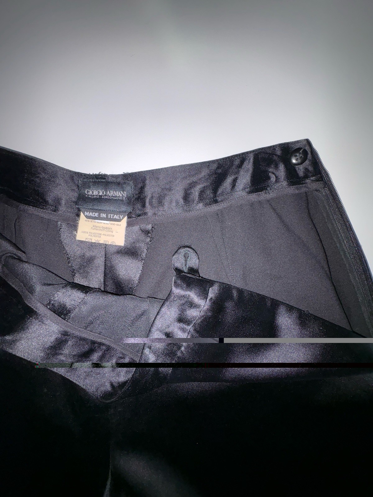 Vtg Giorgio Armani Black Label Wool Silk Trousers Pants Size 44 (US 8-10) Italy