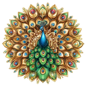 Mandala Peacock Flower Floral Botany Botanical Self Adhesive Vinyl Sticker