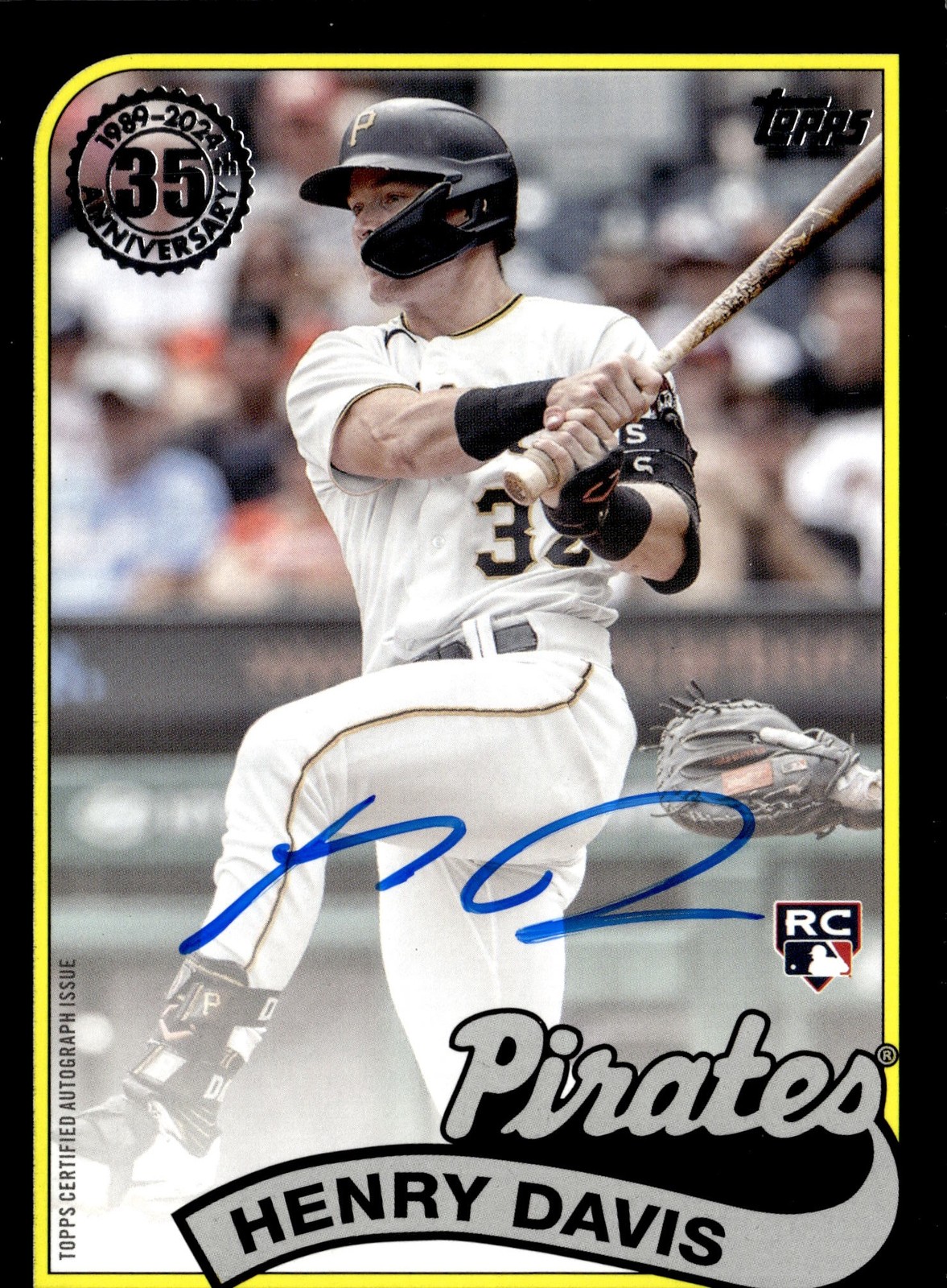 2024 Topps Update #89BA2-HD Henry Davis 1989 Topps Auto Black #/199