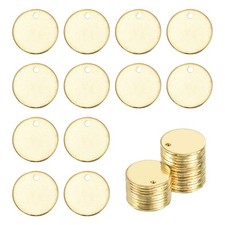 25Pcs Stainless Steel Blank Stamping Tag Charm Pendant 12mm/0.47" Gold