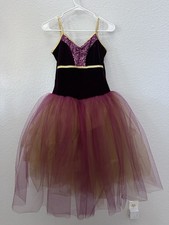 Weissman Ballet Lyrical Plum/Burgundy/Gold Romantic Tutu Costume - Child - XLC