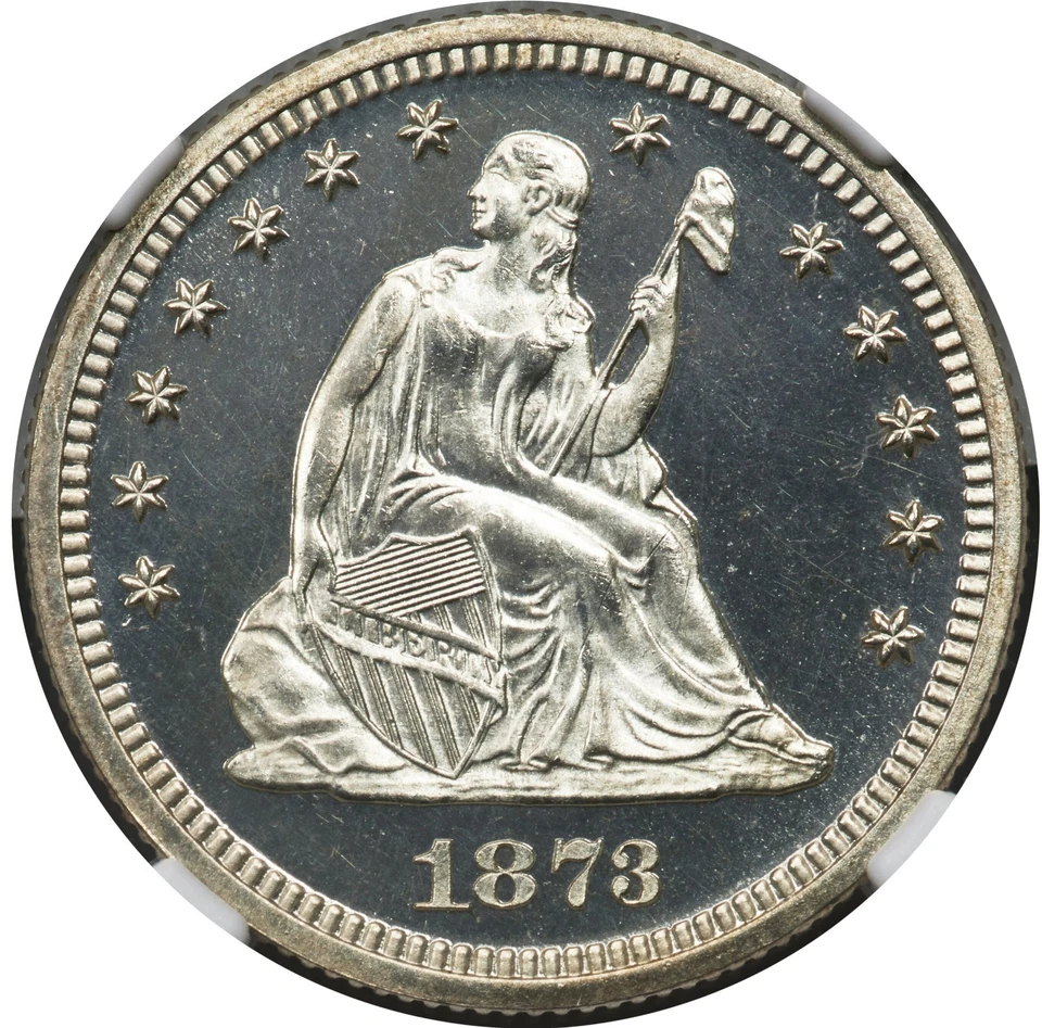1873 25C Quarter Dollar No Arrows Close 3  PR66 Cameo Conditionally Rare 💎 - Image 3 of 4