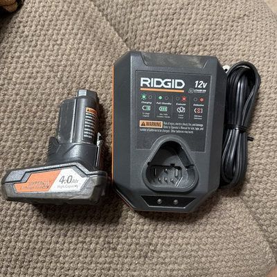 #ad Ridgid 12v Battery 4.0 R82059 amp; Charger R86045 Tested And Works. $64.99
