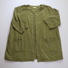 Eileen Fisher Cotton Jacket Woman 2X Sage Gre...