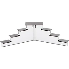 Plymor Black Acrylic (Mirrored) 7-Item Mini Stairs, 4.125" H x 14.75" W x 6" D