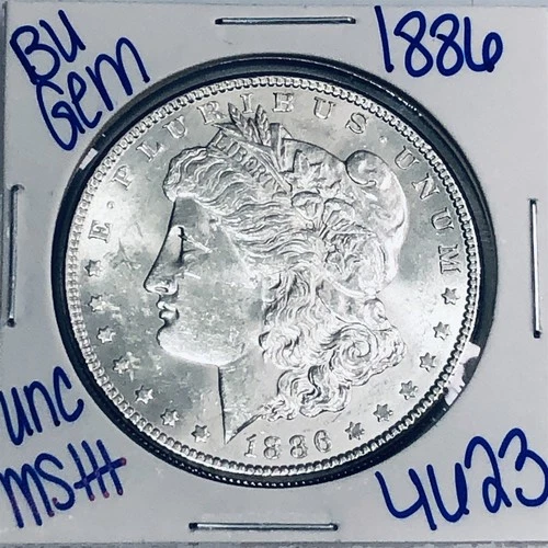 1886 BU UNCIRCULATED MORGAN SILVER DOLLAR AUTHENTIC U.S. MINT FREE SHIPPING 4623
