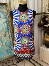 Dolce & Gabbana Carretto Siciliano Shift Dress Tunic Top XXS  UK 2 / 4