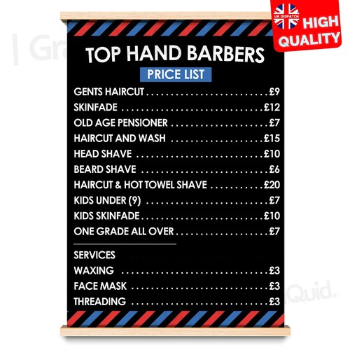 BARBER CUSTOM Price List HAIRSTYLE 