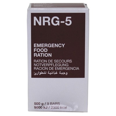 Outdoor Notration Notnahrung Notfallverpflegung EPA NRG-5 500g 9 Riegel Survival